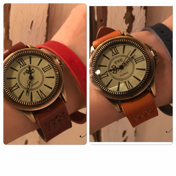 栃木レザーアンティーク腕時計&ブレスレットの画像