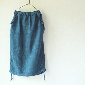 手織り綿の浅間山麓藍染スカートの画像