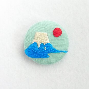 刺繍ブローチ　富士山の画像