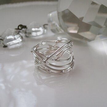 クジャクの羽のシルバーリング