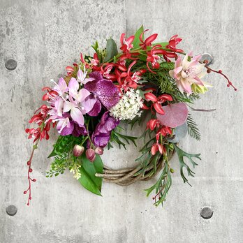 Bougainvillea & orchid wreath IIの画像