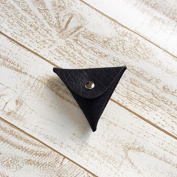 コインケース 三角 バッファロー革 ブラックの画像