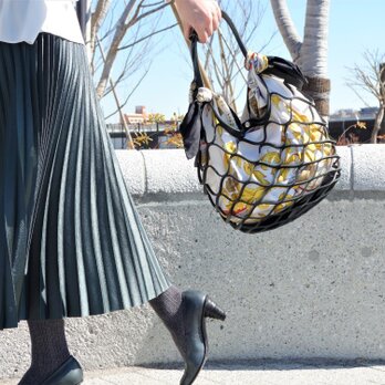 本革メッシュバッグ【Lサイズ/BLACK】