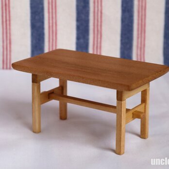ドール用長テーブル（色：オーク）　1/12ミニチュア家具の画像