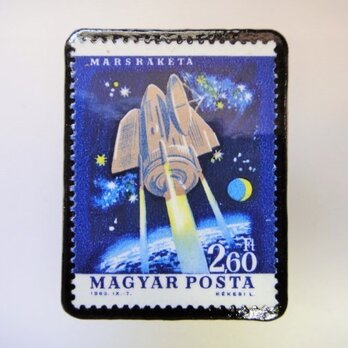 ハンガリー　宇宙切手ブローチ 2717の画像