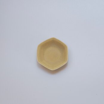 豆皿　六角　イエロー