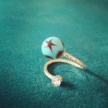 vintage beads pinke ringの画像