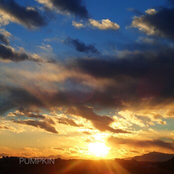 青と紅のグラデーション　　PH-A4-015    写真  A4   横浜   夕日　夕暮れ　　　　の画像