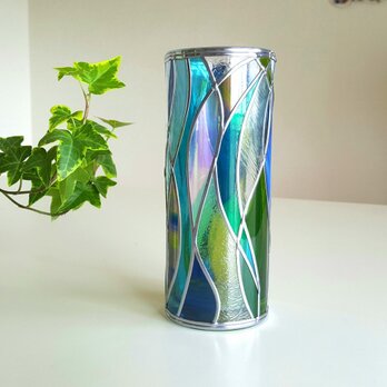 GlassArt☆ガラス円形花瓶『セノーテ』の画像