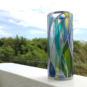 受注: 『セノーテ』GlassArt☆ガラスラウンド型花瓶の画像