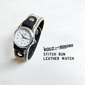 ▲STITCH 男前モノトーン・バイカラー「ステッチラン 腕時計」ユニセックスOK（SRW-HKK-KS）の画像