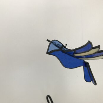 ステンドグラス　青い鳥の画像