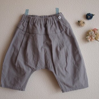 COTTON LINEN タックサルエルパンツ *グレー*　size 80の画像