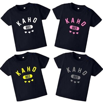 全４色☆ネイビー☆ハートカレッジＴシャツ★名入れ☆ロンパースも☆の画像