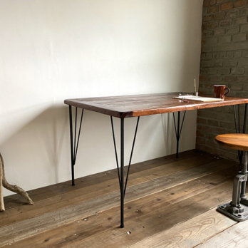 数量限定　MDT-150　古材　カフェテーブル　テーブル　ダイニングテーブル　作業台　デスク　鉄脚　ワークデスクの画像