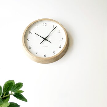 KATOMOKU muku clock 7 ナチュラル km-60NARC 電波時計 木製 無垢材の画像
