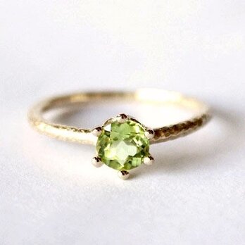 round cut peridot ring [5mm] (gold plating)