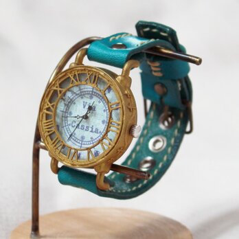 手作り腕時計　Via Cassia(アンティークケース Blue文字盤 & Blue)の画像