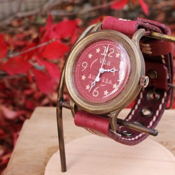 手作り腕時計　Via Aurelia(フルRed☆&Red)の画像