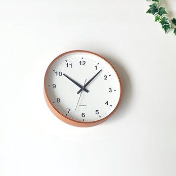 KATOMOKU plywood clock ライトブラウン km-36L 掛け時計 木製 曲げわっぱの画像