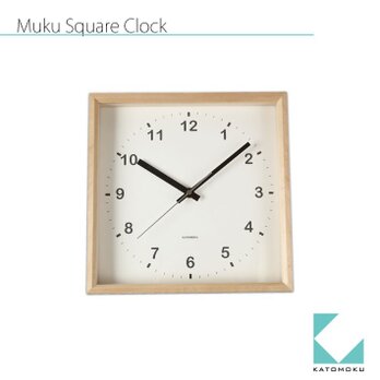 KATOMOKU muku square wall clock ナチュラル km-37Nの画像