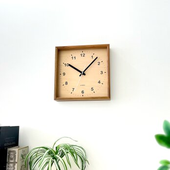 KATOMOKU muku square clock ウォールナット km-38WA 掛け時計 木製 四角の画像