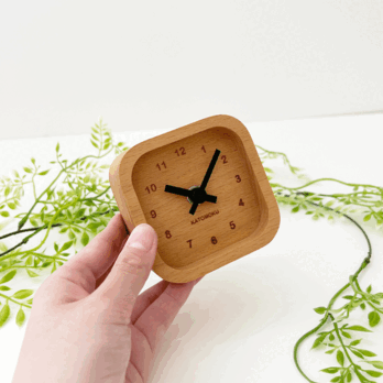 KATOMOKU muku mini clock 四角 黒 km-25BKの画像
