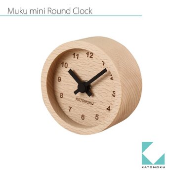 KATOMOKU mini clock km-26黒 丸の画像