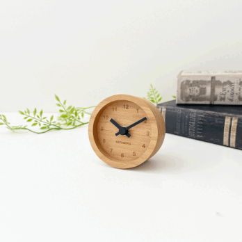 KATOMOKU muku mini clock 丸 黒 km-26BKの画像