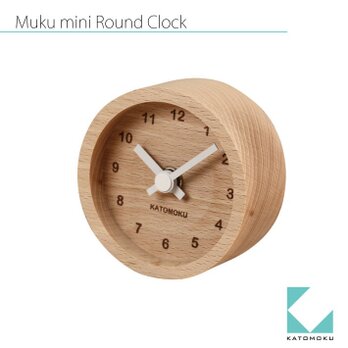 KATOMOKU mini clock km-26白 丸の画像