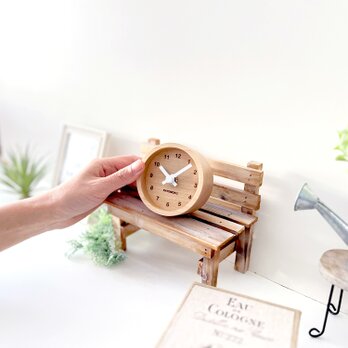KATOMOKU muku mini clock 丸 白 km-26WHの画像