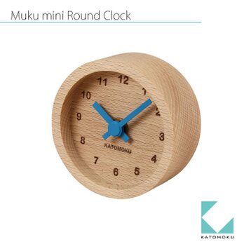 KATOMOKU mini clock km-26青 丸の画像