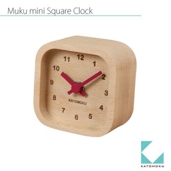 KATOMOKU mini clock km-25赤 角の画像