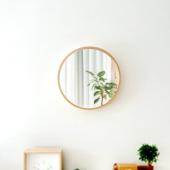 KATOMOKU plywood mirror ナチュラル km-48NA 壁掛け鏡 木製 インテリアの画像
