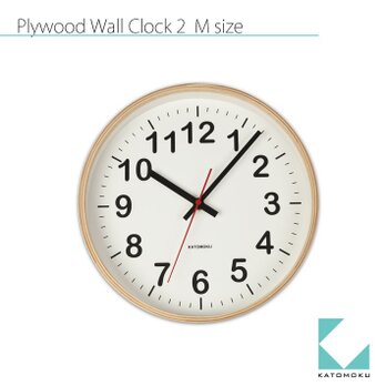 KATOMOKU plywood wall clock 2　Mサイズ　φ252mmの画像