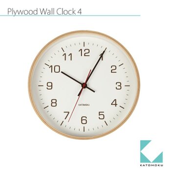 KATOMOKU plywood wall clock 4　ナチュラルの画像