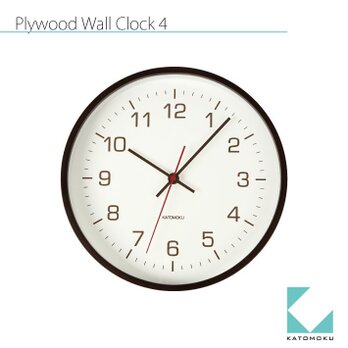 KATOMOKU plywood wall clock 4　ブラウンの画像