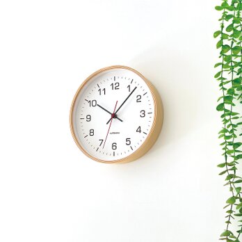 KATOMOKU plywood clock 4 ナチュラル km-44NARC 電波時計 木製 曲げわっぱの画像