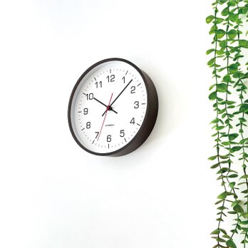 KATOMOKU plywood clock 4 ブラウン km-44BRRC 電波時計 木製 曲げわっぱの画像