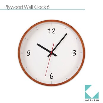 KATOMOKU plywood wall clock 6 km-52LBの画像