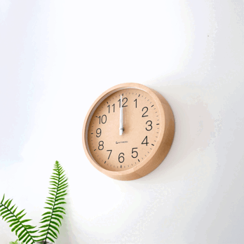 KATOMOKU muku clock 2 ナチュラル km-45NA 掛け時計 木製 無垢材の画像