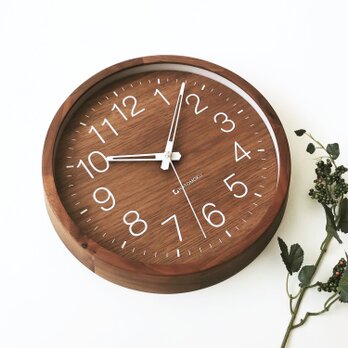 KATOMOKU muku clock 2 ウォールナット km-46WARC 電波時計 木製 無垢材の画像
