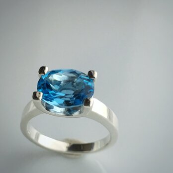 blue topaz ring/silver925の画像