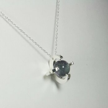 Sphere in the Moon Pendant Silver Fluorite 月　蛍石 シルバー　＜受注制作7日＞の画像