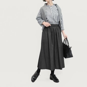 岡山デニム 頼れる黒 ロングスカート ●VIOLA-SK●