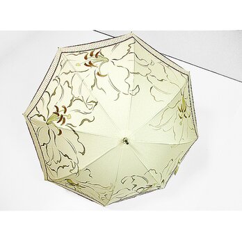 カサブランカの日傘（ドット柄布付き）（薄生成色）の画像