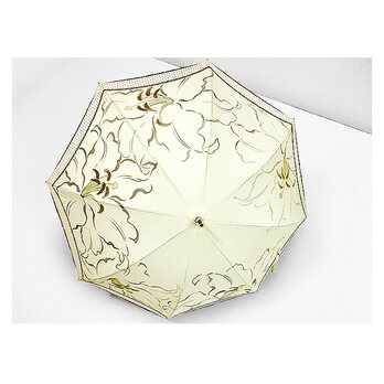 カサブランカの日傘（ドット柄布付き）（薄生成色）の画像