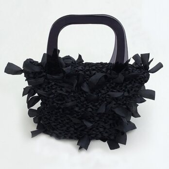 [cyane]basket bag /black × handle:blackの画像