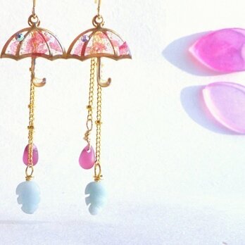 14KGF書籍掲載☂UMBRELLA Earrings*桜吹雪*の画像