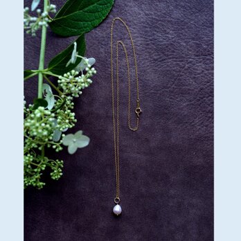 ☆ドロップ真珠の50cmセミロングネックレス　～Ynesの画像